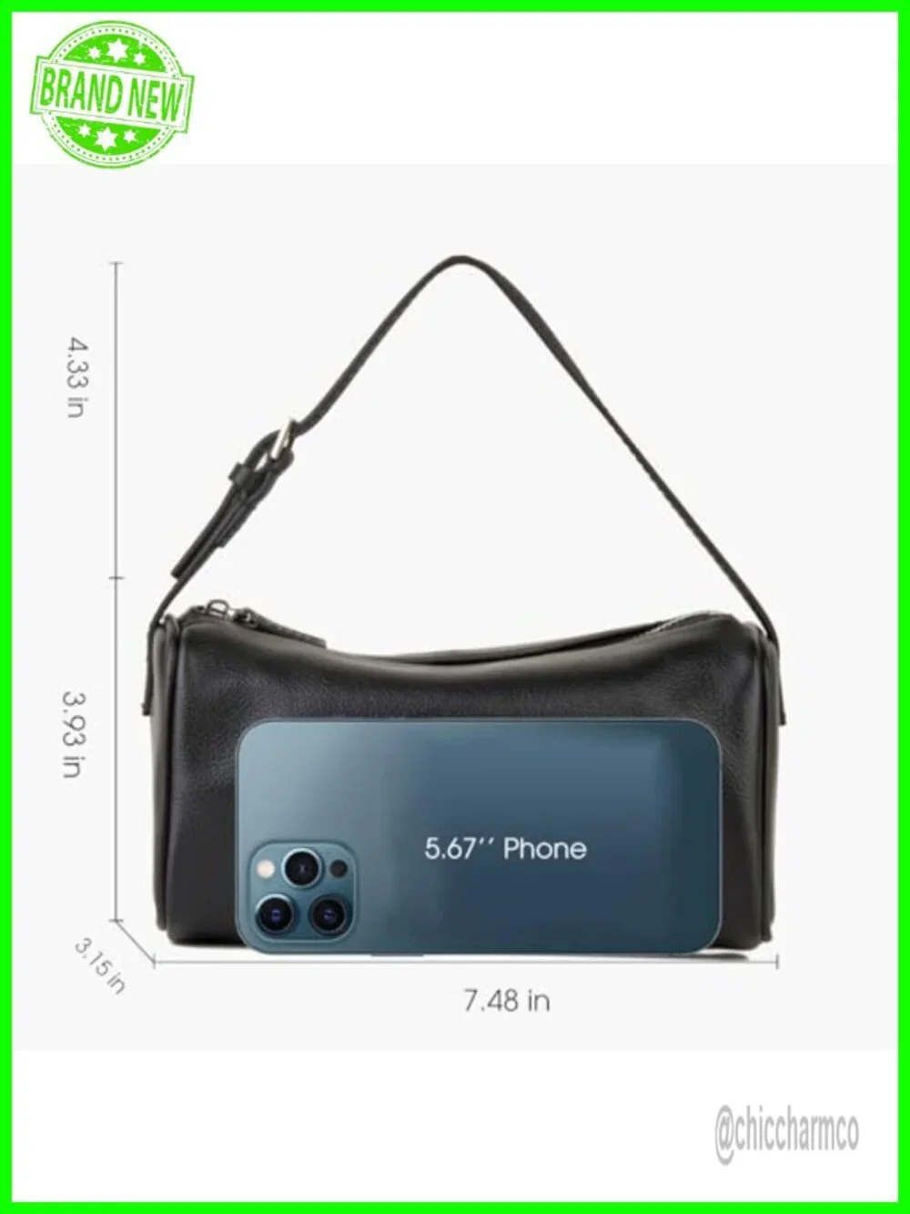 Premium Full-Grained Leather Crossbody Hobo Bag with Adjustable Strap